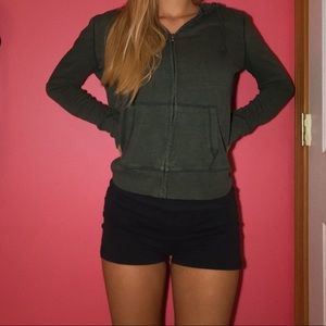 army green zip up hoodie